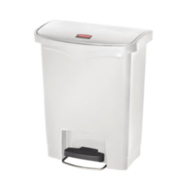 Rubbermaid Slim Jim Front StepOn Pedal Bin White 30Ltr – waste bins & containers
