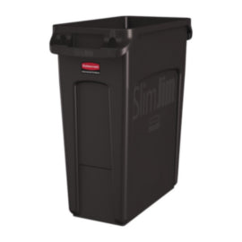 Rubbermaid Slim Jim Bin with Venting Channels Brown 60Ltr – cleaning & hygiene supplies