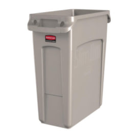 Rubbermaid Slim Jim Bin with Venting Channels Beige 60Ltr – cleaning & hygiene supplies