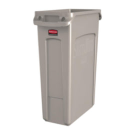 Rubbermaid Slim Jim Bin with Venting Channels Beige 87Ltr – cleaning & hygiene supplies
