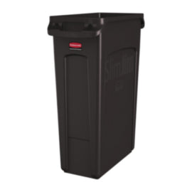 Rubbermaid Slim Jim Bin with Venting Channels Brown 87Ltr – cleaning & hygiene supplies