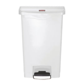 Rubbermaid Slim Jim Front Step-On Pedal Bin White 50Ltr – waste bins & containers
