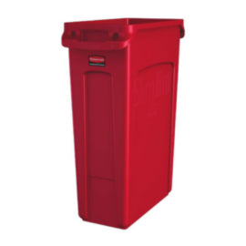 Rubbermaid Slim Jim Bin with Venting Channels Red 87Ltr – cleaning & hygiene supplies