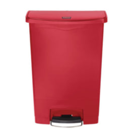 Rubbermaid Slim Jim Front Step-On Pedal Bin Red 90Ltr – waste bins & containers