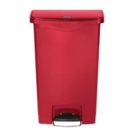 Rubbermaid Slim Jim Front Step-On Pedal Bin Red 50Ltr – waste bins & containers