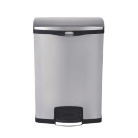 Rubbermaid Slim Jim Step-On Pedal Bin Stainless Steel 90Ltr – waste bins & containers