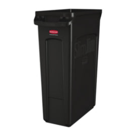 Rubbermaid Slim Jim Bin with Venting Channels Black 87Ltr – cleaning & hygiene supplies