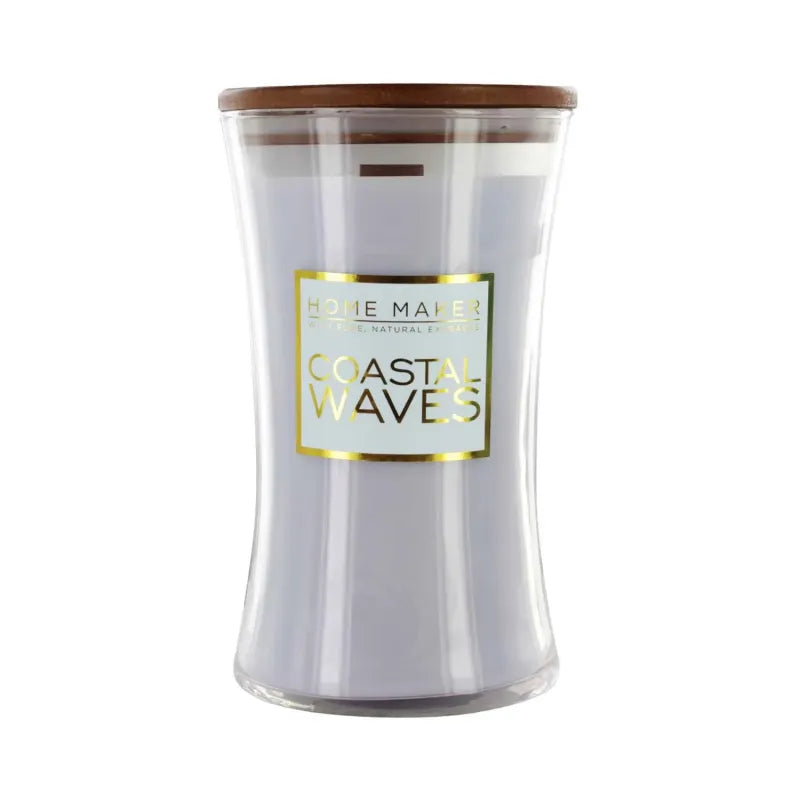 Home Maker Hourglas Wood Wick Coastal Waves 21Oz Candle (Pack of 4)