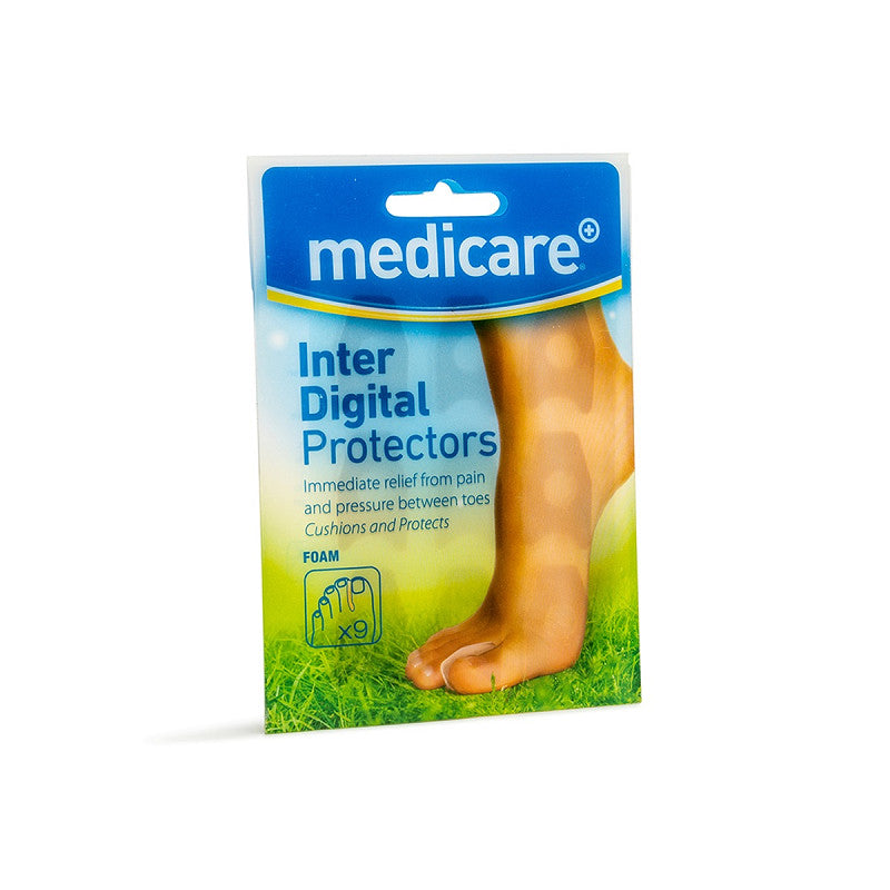 Medicare inter-digital foam protectors nude colour 9-pack – between-toe pressure relief