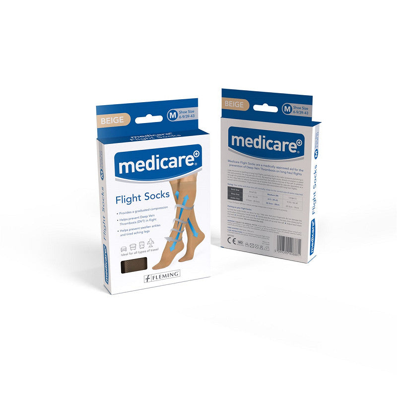 Medicare flight socks beige large size 9-12 graduated compression – DVT prevention travel socks