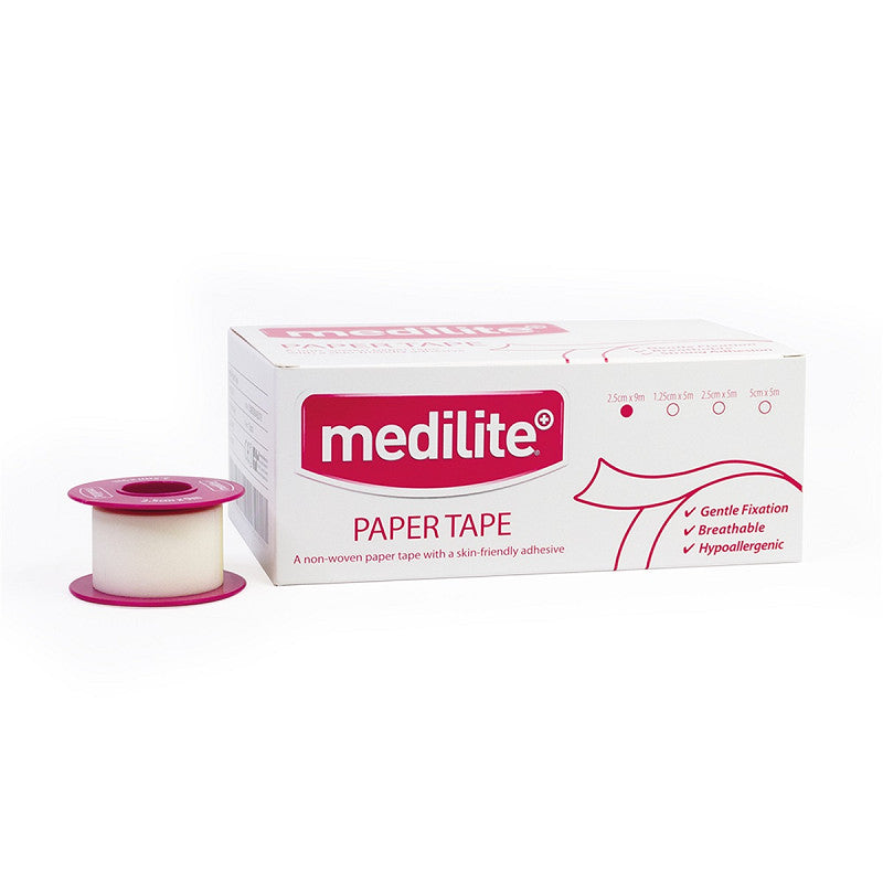 Medilite Paper Tape 2.5cm x 9m without Cover Case - Box of 12
