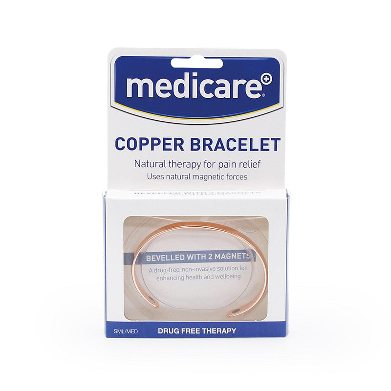 Copper Bangle with 2 Magnets - Bevelled - Small/medium