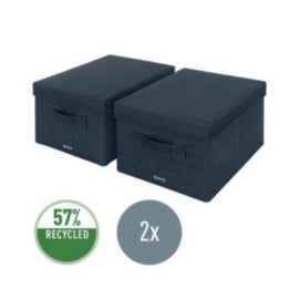 Leitz Fabric Box With Lid Twinpack Med Grey – cleaning & hygiene supplies