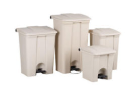 Pedal Bin Beige Plastic 45.4L – waste bins & containers