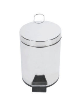 Probbax Round Pedal Mirror Stainless Steel Bin 3L – cleaning & hygiene supplies