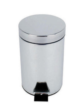 Probbax Round Pedal Mirror Stainless Steel Bin 5L 1 – cleaning & hygiene supplies