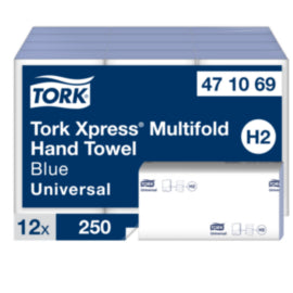 Tork Xpress Multifold Hand Towel Blue 1 Ply 250 sheets H2 – hand towels & centrefeed rolls