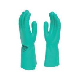Polyco NitriTech III Flock Lined 33cm Nitrile Rubber Glove Green Size – gloves & hand protection