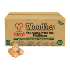 Big K Woodies Natural Wood Wool Firelighters 2Kg – cleaning & hygiene supplies