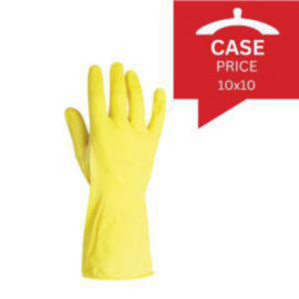 Tough Rubber Gloves Yellow Large 10x10s – gloves & hand protection