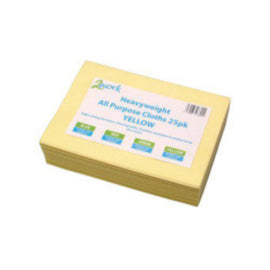 2Work Heavyweight All Purpose Cloth 500x350mm Yellow – cloths, scourers & dusters