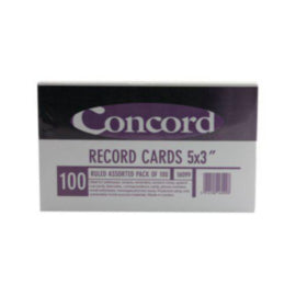 Concord Record Card 127x76mm Assorted – cleaning & hygiene supplies