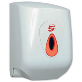 5 Star Centrefeed Dispenser Large 230x235x350mm Plastic White – hand towels & centrefeed rolls