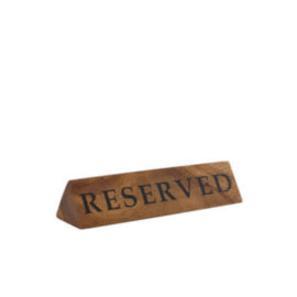 GenWare Acacia Wood Reserved Sign – cleaning & hygiene supplies