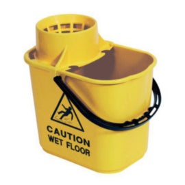 2Work Plastic Mop Bucket With Wringer 15 Litre Yellow – mops, brooms & cleaning tools