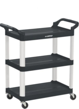 3 Shelf Catering Service Trolley Black – cleaning equipment & machines