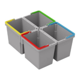 Numatic SRK21 Colour-Coded 4x5L Handle Bucket Kit for Eco-Matic Trolleys – buckets & cleaning accessories