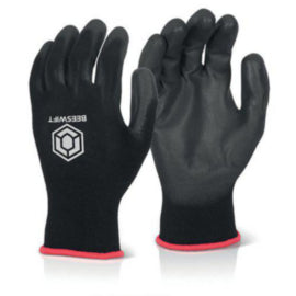 Beeswift PU Coated Gloves Black Large – gloves & hand protection
