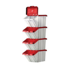Barton Mf Storage Bins Red Lids Pk4 – cleaning & hygiene supplies