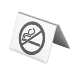 Olympia Brushed Steel No Smoking Table Sign – brushes & scrubbing tools