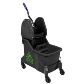 Jantex Two-Compartment Mop Bucket and Wringer Green 30Ltr – mops, brooms & cleaning tools