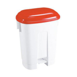 30L Plastic Bin White/Red 348021 – cleaning & hygiene supplies
