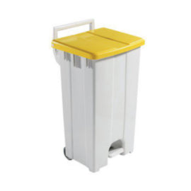 90L Mobile Pedal Bin Lid Yellow 357002 – waste bins & containers