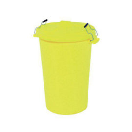 Dustbin With Clip On Lid Yellow 90L – waste bins & containers
