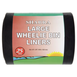 Shabra Wheelie Bin Liners Large 46x56 Inch/116x142cm – bin liners & refuse sacks