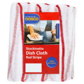 Dosco Stockinette Red Stripe Dish Cloth 28x50cm – cloths, scourers & dusters