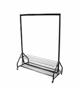 Garment Rail with shelving – cleaning & hygiene supplies