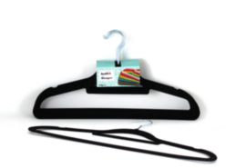 Black Slim Flocked Hangers 10pk – cleaning & hygiene supplies