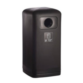 Outdoor Hooded Recycling Bin 515 x 1020 mm 100 L Black General Waste – waste bins & containers