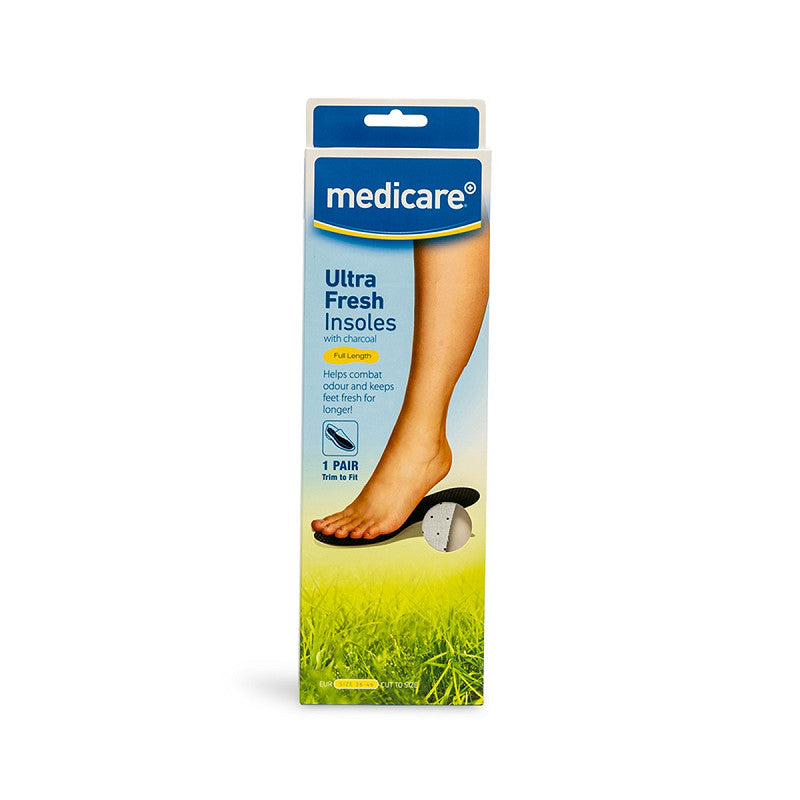 Medicare ultra fresh insoles charcoal odour control ventilated – fresh and dry foot insoles