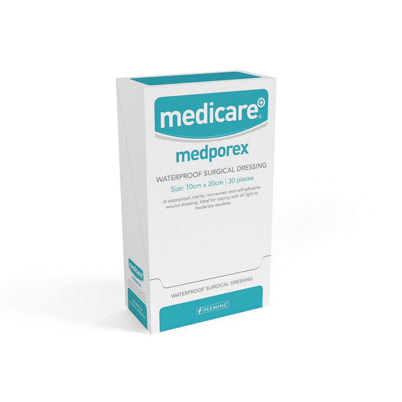 Medporex Waterproof Adhesive Dressing 10x20cm - Box of 30
