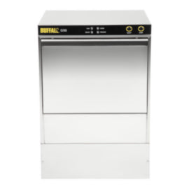 Buffalo Undercounter Glasswasher with Drain Pump 500x500mm Baskets – cleaning equipment & machines