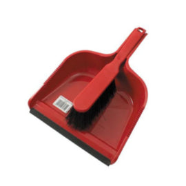 Dustpan and Stiff Brush Set Red - 1 Per pack – mops, brooms & cleaning tools