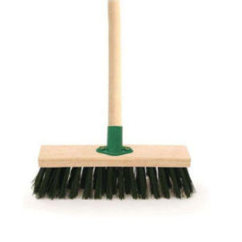 11Inch Stiff Brush Green PVC - 48Inch Wooden Handle - 1x Per Pack – brushes & scrubbing tools