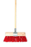 13Inch Stiff Yard Brush Red - 54Inch Wooden Handle with Brace - 1x Per Pack – mops, brooms & cleaning tools
