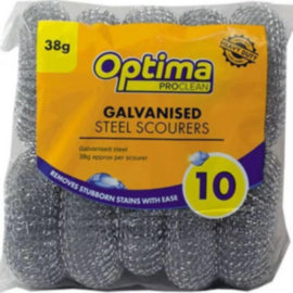 Optima Proclean Galvanised Steel Scourer - Large -10pk – cloths, scourers & dusters